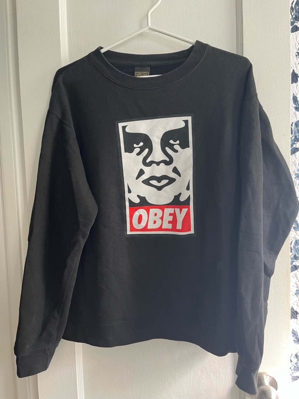 Obey Black Sweatshirt with Gold Logo Tag